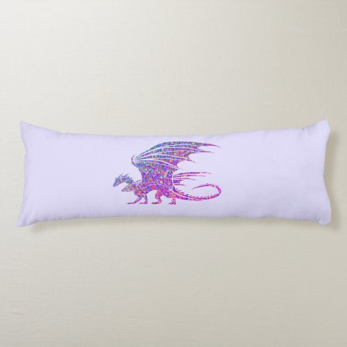 Amazing Mosaic Dragon Purple Body Pillow