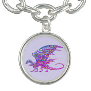 Amazing Mosaic Dragon Purple Bracelet