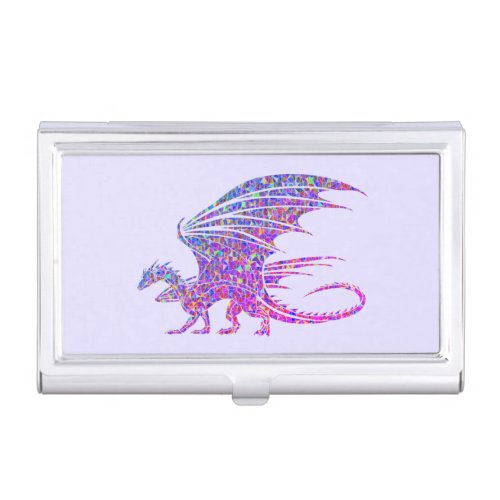 Amazing Mosaic Dragon Purple Business Card Case