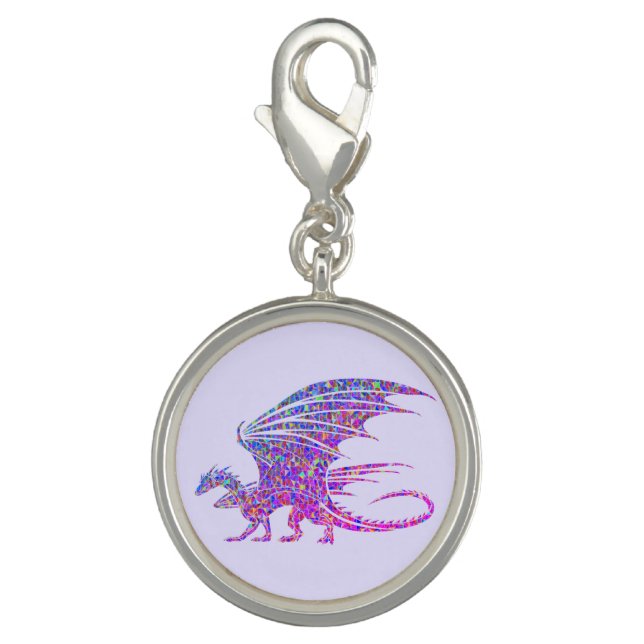 Amazing Mosaic Dragon Purple Charm (Front)