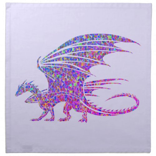 Amazing Mosaic Dragon Purple Cloth Napkin