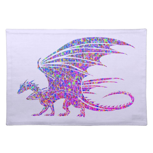 Amazing Mosaic Dragon Purple Cloth Placemat (Front)