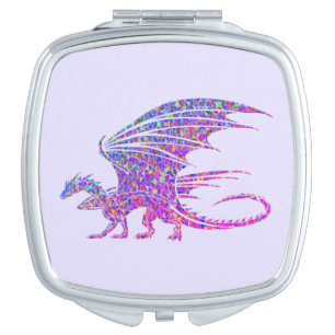 Amazing Mosaic Dragon Purple Compact Mirror