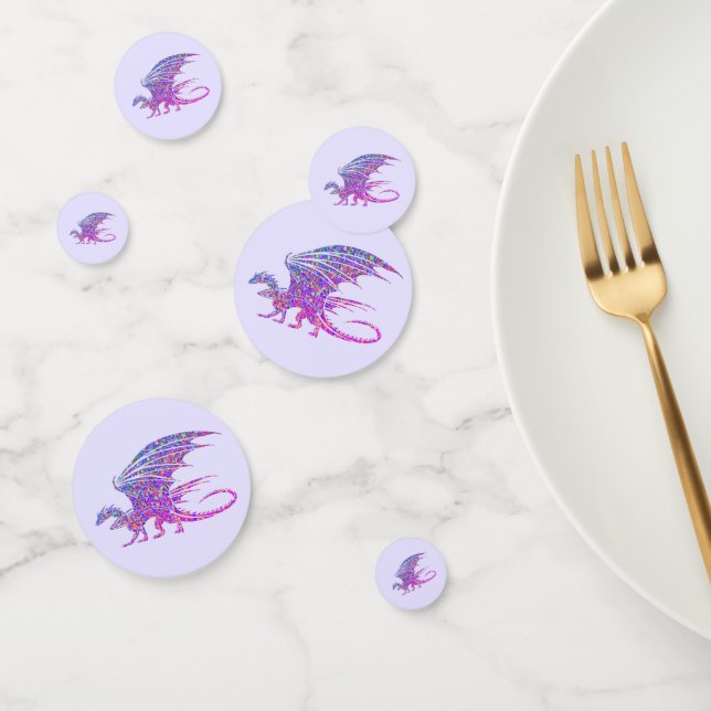 Amazing Mosaic Dragon Purple Confetti (Group)