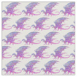 Amazing Mosaic Dragon Purple Fabric