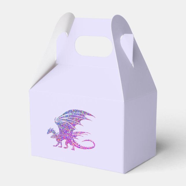 Amazing Mosaic Dragon Purple Favor Boxes (Front Side)