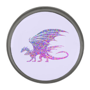 Amazing Mosaic Dragon Purple Gunmetal Finish Lapel Pin