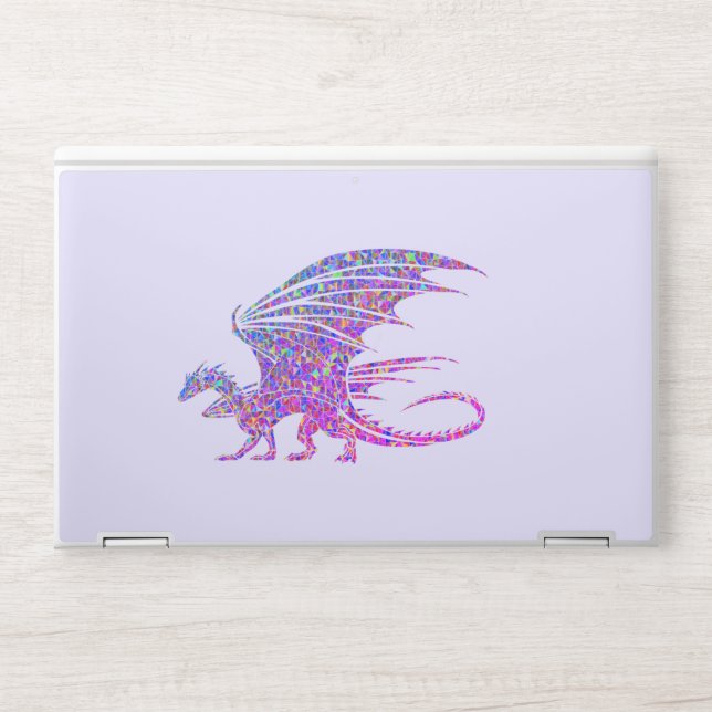Amazing Mosaic Dragon Purple HP Laptop Skin (Front)