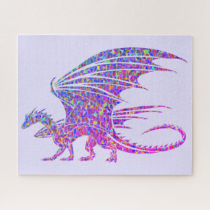 Amazing Mosaic Dragon Purple Jigsaw Puzzle