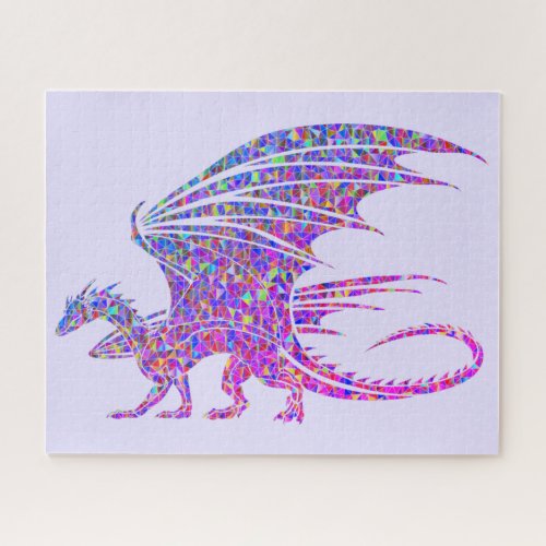 Amazing Mosaic Dragon Purple Jigsaw Puzzle