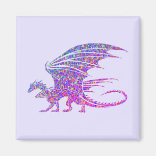 Amazing Mosaic Dragon Purple Magnet