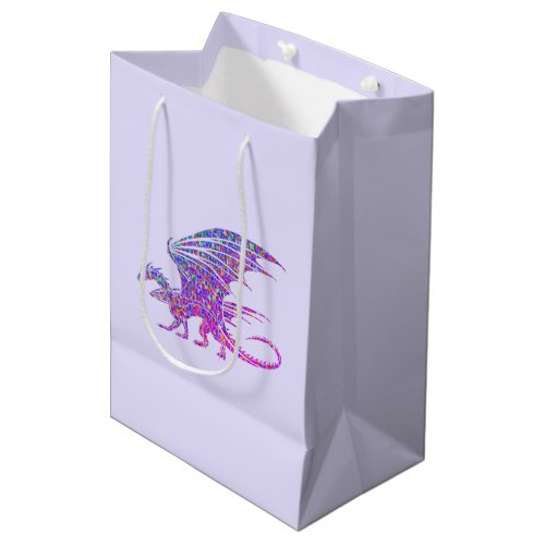 Amazing Mosaic Dragon Purple Medium Gift Bag