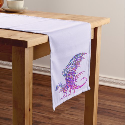 Amazing Mosaic Dragon Purple Medium Table Runner