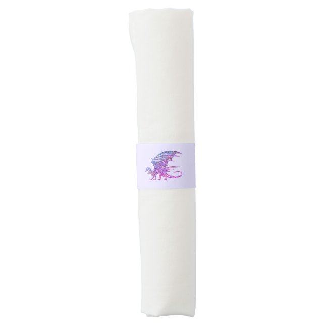 Amazing Mosaic Dragon Purple Napkin Bands (Front)