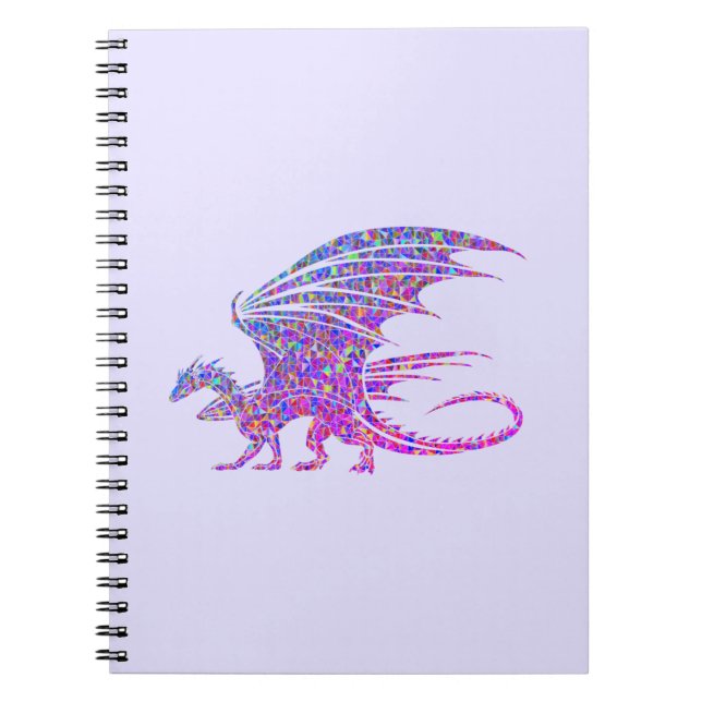 Amazing Mosaic Dragon Purple Notebook (Front)
