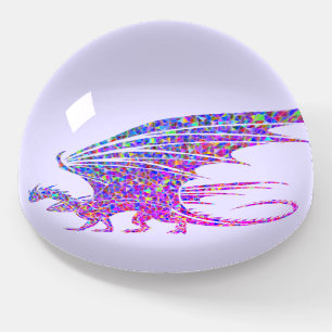 Amazing Mosaic Dragon Purple Paperweight
