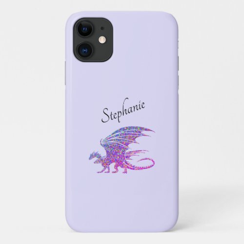 Amazing Mosaic Dragon Purple Personal iPhone 11 Case