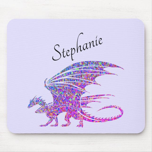 Amazing Mosaic Dragon Purple Personal Mouse Pad (Front)