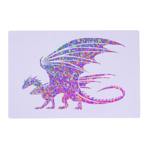 Amazing Mosaic Dragon Purple Placemat