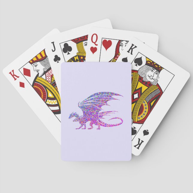 Amazing Mosaic Dragon Purple Poker Cards (Back)