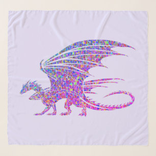 Amazing Mosaic Dragon Purple Scarf