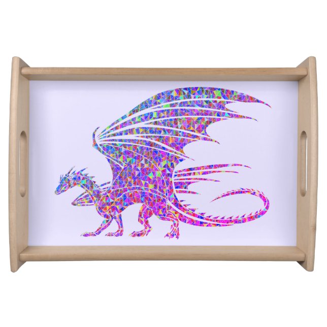 Amazing Mosaic Dragon Purple  Serving Tray (Front)