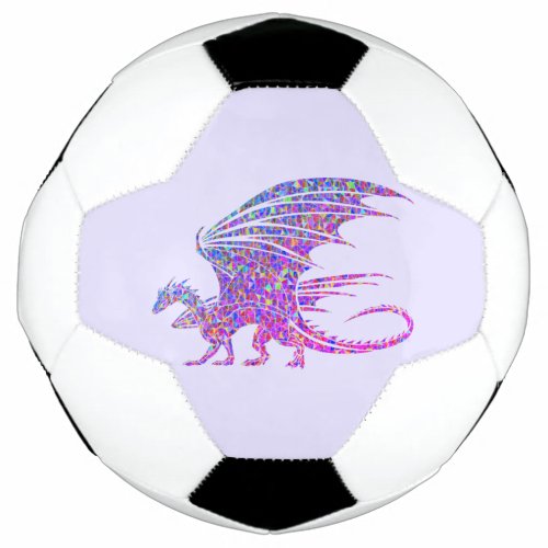 Amazing Mosaic Dragon Purple Soccer Ball