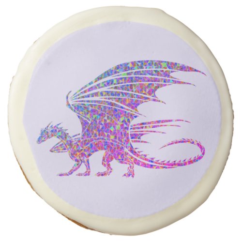 Amazing Mosaic Dragon Purple Sugar Cookie