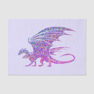 Amazing Mosaic Dragon Purple Tissue Paper