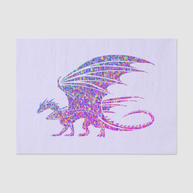 Amazing Mosaic Dragon Purple Tissue Paper (Front)
