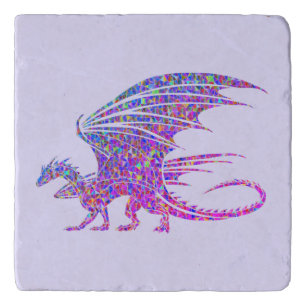 Amazing Mosaic Dragon Purple Trivet