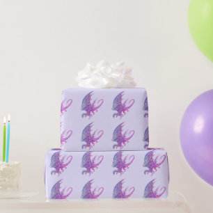 Amazing Mosaic Dragon Purple Wrapping Paper