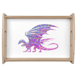 Amazing Mosaic Dragon Serving Tray
