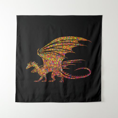 Amazing Mosaic Dragon  Tapestry