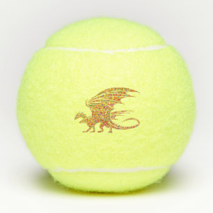 Amazing Mosaic Dragon Tennis Balls