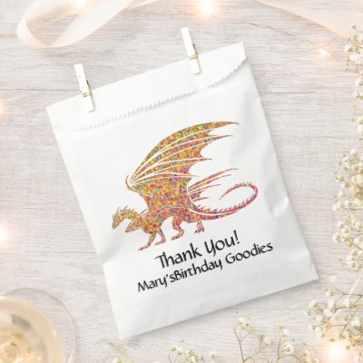 Amazing Mosaic Dragon Thank you Name Favors