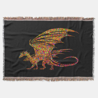 Amazing Mosaic Dragon  Throw Blanket