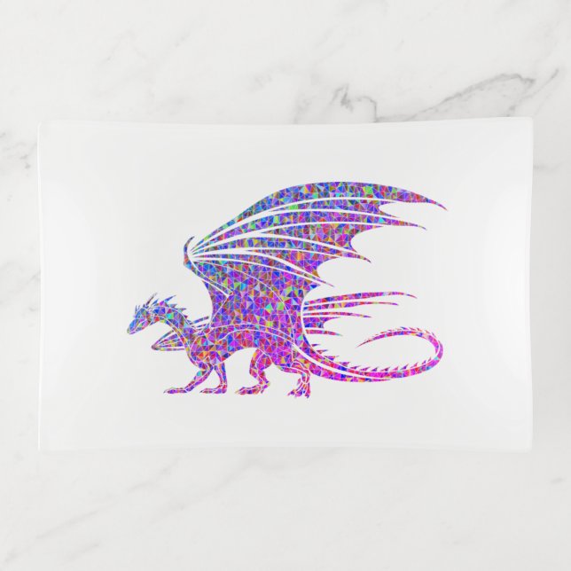 Amazing Mosaic Dragon Trinket Tray (Front)