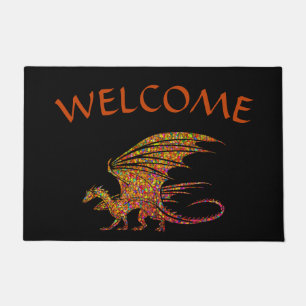 Amazing Mosaic Dragon Welcome Doormat