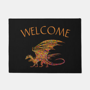 Amazing Mosaic Dragon Welcome Doormat