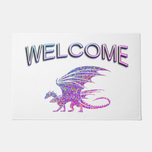 Amazing Mosaic Dragon Welcome Doormat