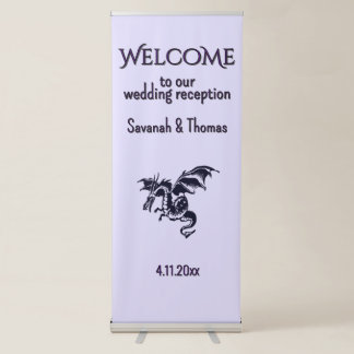Amazing Mosaic Dragon Welcome Retractable Banner