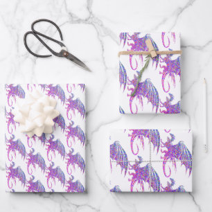 Amazing Mosaic Dragon Wrapping Paper Sheets