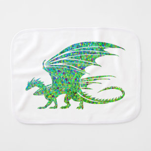 Amazing Mosaic Green Dragon Baby Burp Cloth