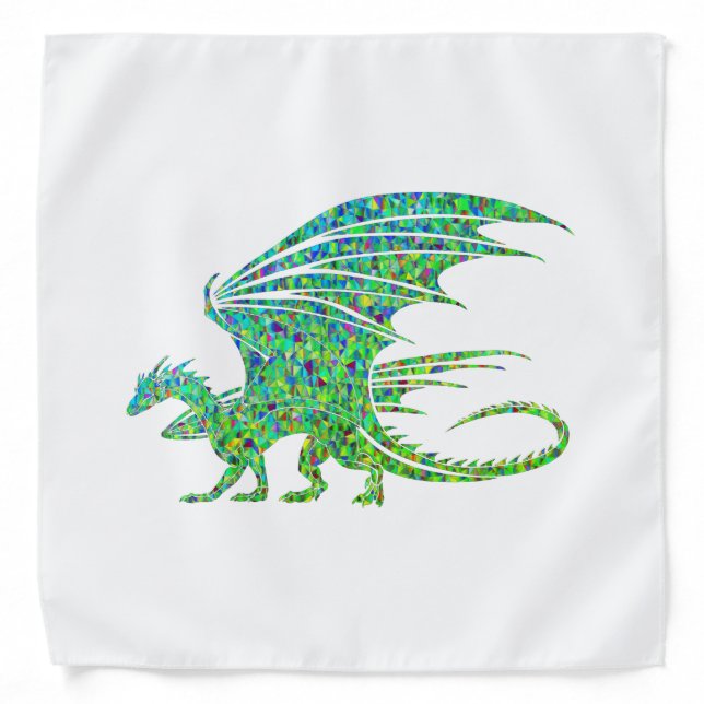 Amazing Mosaic Green Dragon Bandana (Front)