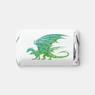 Amazing Mosaic Green Dragon Custom Text Hershey's Miniatures