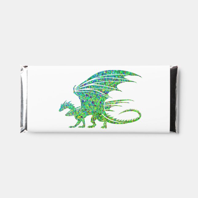 Amazing Mosaic Green Dragon Hershey Bar Favors (Front)