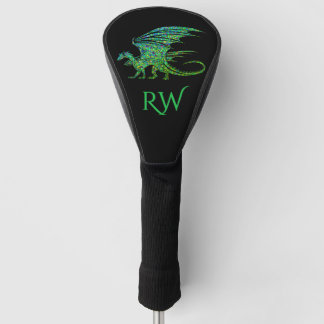 Amazing Mosaic Green Dragon Initial Golf Head Cover