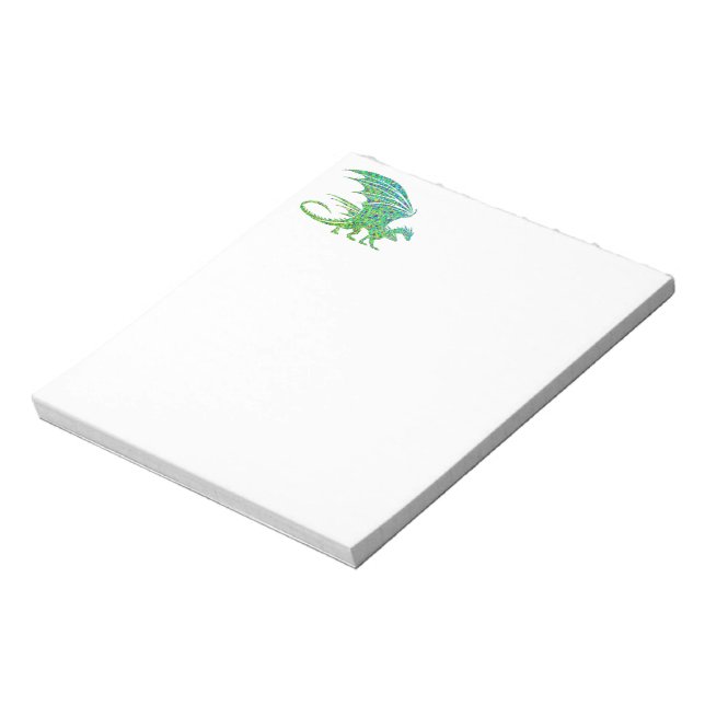 Amazing Mosaic Green Dragon Notepad (Rotated)