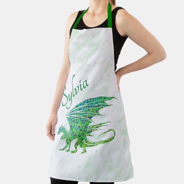 Amazing Mosaic Green Dragon Personal Apron (Insitu)